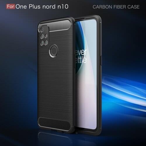 For Oneplus Nord N100 Case Soft TPU Shockproof Bumper Phone Case for One Plus Nord N10 Carbon Fiber Back Cover Coque Fundas