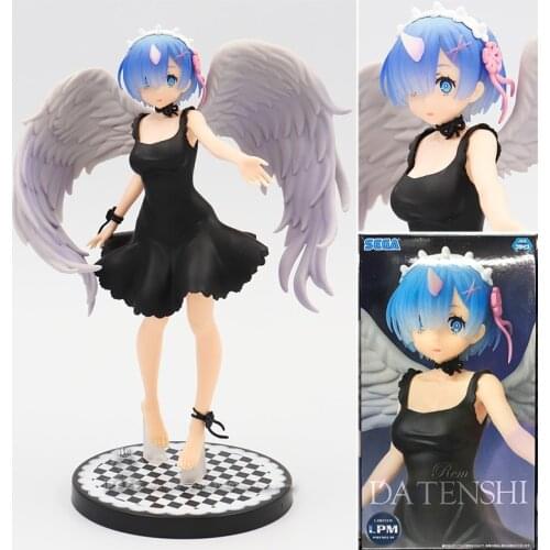 Original SEGA RE:Zero Ram Fallen Angel PVC Action Figure Model Toys Anime Brinquedos Figurals