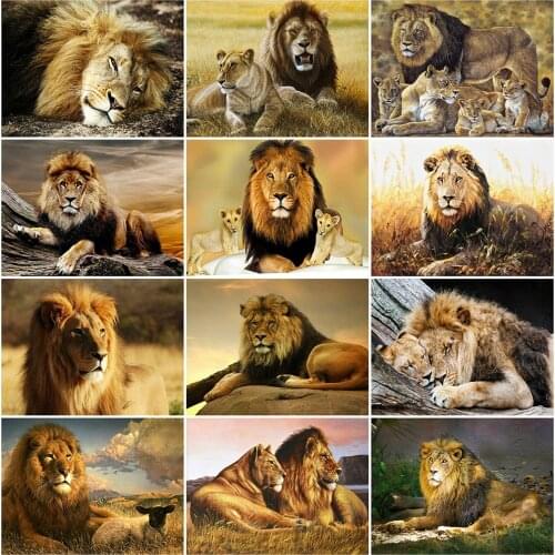 Evershine Diamond Painting Lion Full Square Drill Cross Stitch Mosaic Diamond Embroidery Animals Rhinestone Pictures Home Decor
