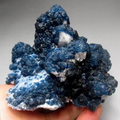 460g Blue Fluorite on Milch/Smoky Quarz Point - crystals and stones healing Mineral specimen Home Decor feng shui decoration