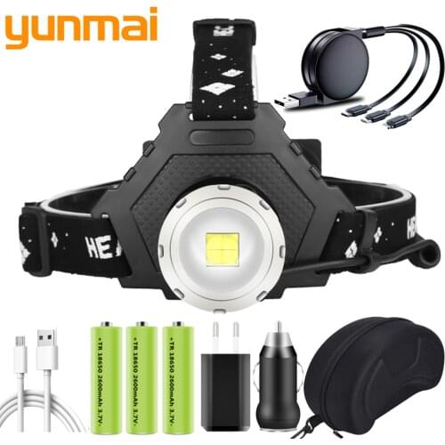 Super Bright XHP90.2 USB Rechargeable Led Headlamp XHP70.2 Most Powerful Headlight Camping Zoomable Torch by 3*18650 battery