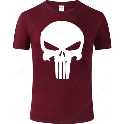 100% Cotton Punisher T Shirt Men Women 2021 Summer Short Sleeve Skull Print T-shirt Harajuku Tops Cool Tee Brand Clothes J41
