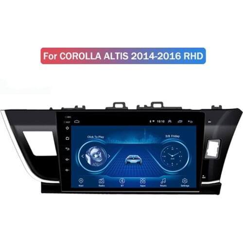 Android 9 head unit Car Radio Multimedia Video Player Navigation GPS For Toyota Corolla Altis14-16 Right Peptide Navigator car