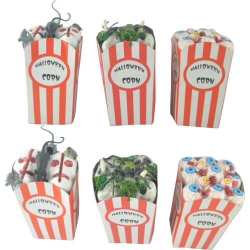 Halloween Trick Toys Scary Fake Popcorn Bags Insects Spider Skull Look Real Kid Gifts for Halloween Prank Props Party Decoration