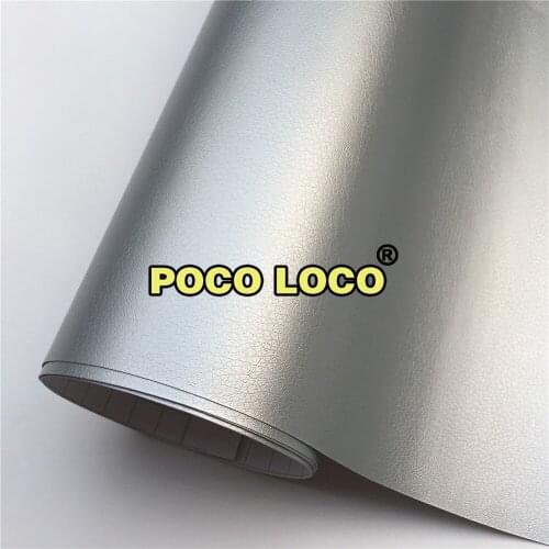 Quality 3D Car Simulation Faux Leather Car Styling Silver PVC Car Interior Furniture Leather Vinyl Wrap Sticker Decal Film HD