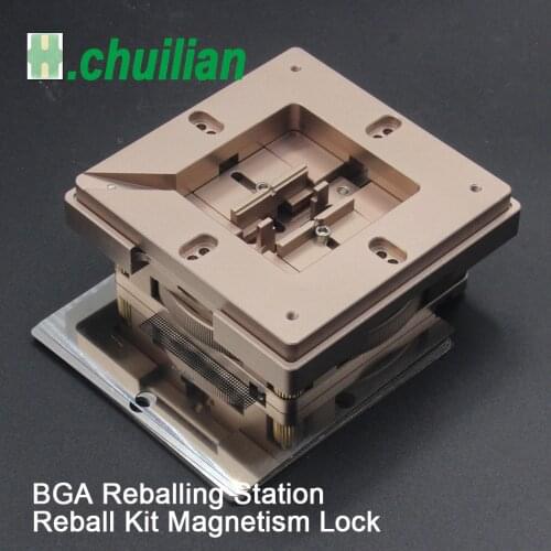 BGA reballing Station kit 90*90mm 80*80mm BGA reballing station with 10/PCS BGA Universal Stencil Solder balls