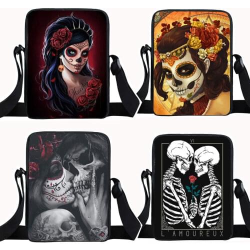 Cool Gothic Girl Mini Messenger Bag Rock Women Handbag Ladies Small Crossbody Bag Skull Girls Shoulder Bags Best Gift