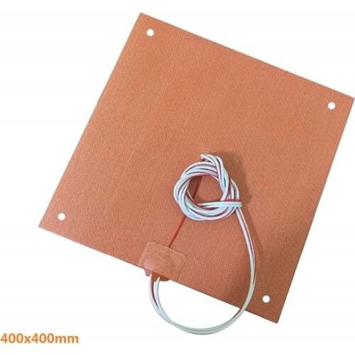 USA Material! CR10 S4 Silicone Heater Pad 400x400mm for CR-10 S4 3D Printer Bed w/Screw Holes, Adhesive Backing + NTC100K