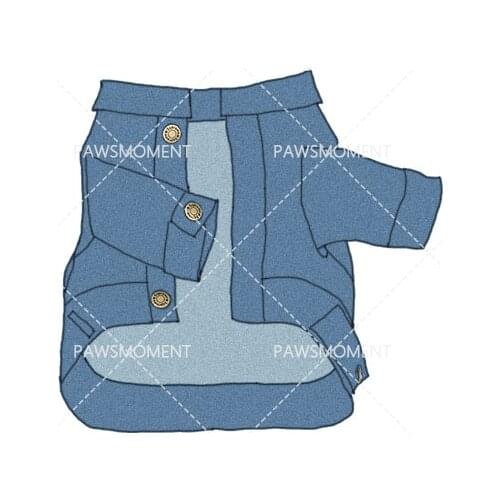 Fashion Coat for Pug Denim Coat Printed Jacket for Chihuahua Pug Dropshipping PC1272