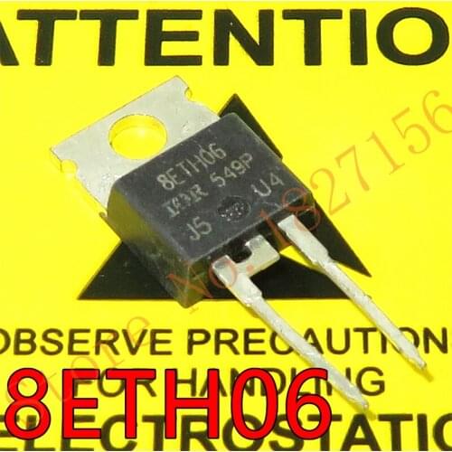 New original 8ETH06 TO-220 600V 8A Hyperfast Rectifier, 8 A FRED PtTM
