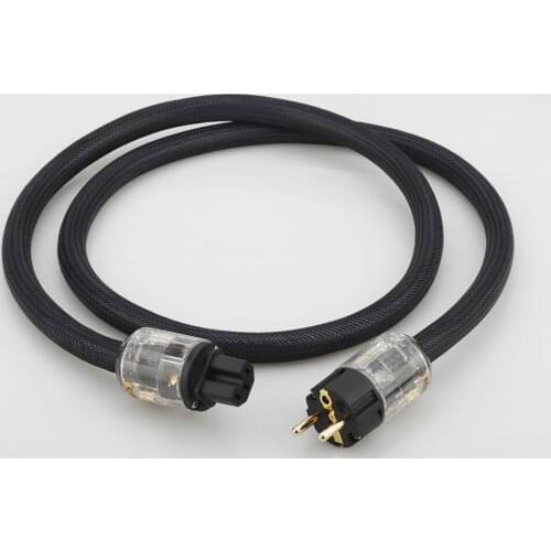 Hi-End copper AC power cable hifi audio US/EU power cord pure copper power cable with P-029/P-029E power plugconnector P122+DW18