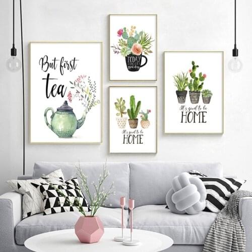 Botanical Green Plant Cactus Canvas Art Posters and Print Canvas Paintings on The Wall for Living Room Home Decoration Pictures