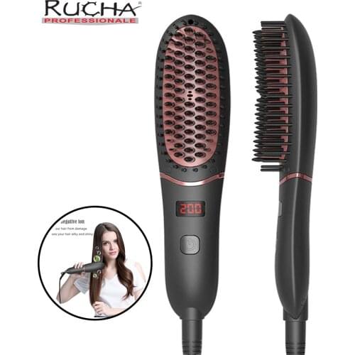Hair Straightene Comb Quick Styling Fast Heating Electric Hair Brush ffor Men Beard and Woman Hair Smoothing 100-240V
