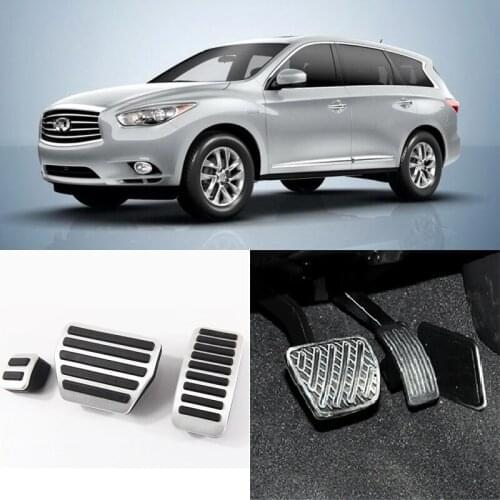 Savanini Brand New 3pcs Aluminium Non Slip Foot Rest Fuel Gas Brake Pedal Cover For Infiniti QX60 AT 2014-2016