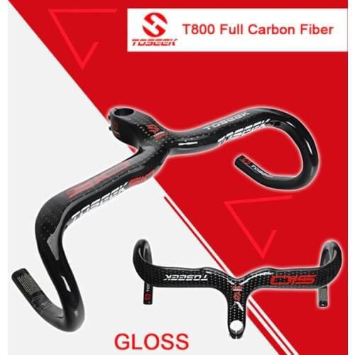 Toseek Vollcarbon Lenker Rennrad Bent Bar Manillar Integrado Del Manillar De La Bicicleta Brillante/mate Bike Teile