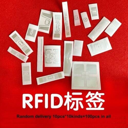 UHF RFID stickers RF passive tags 10 kinds samples Random delivery 100pcs in all only for testing 6C 860-960MHz