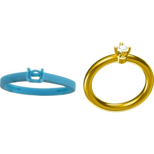 High Wax Contained Castable Resins Printing Services for 3D STL 3dm CAD Files Bridal Ring With Diamond Stones