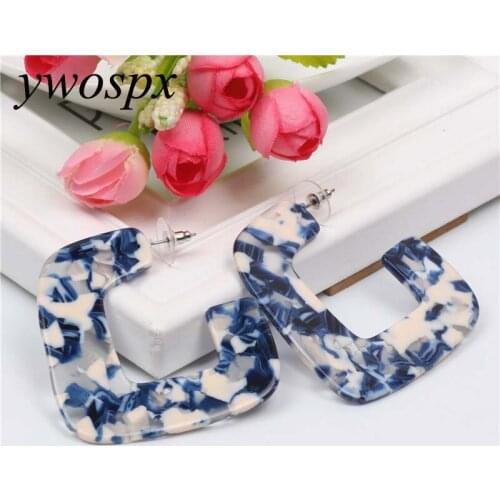 YWOSPX R Bohemian Beach Style Brincos Resin Stud Earrings for Women Jewelry Party Pendientes Statement Earring Gifts