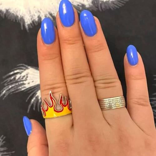 Goth Flame Opening Rings for Women Metal Charms Vintage Punk Friendship Rings Jewelry Aesthetics Gifts 90s Party New
