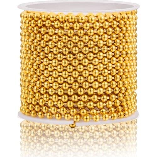 1M Width 3mm 6mm 8mm Stainless Steel Ball Bead Chain Fit Pendant Dog Tags Chains Bracelet For Jewelry Making Material Wholesale