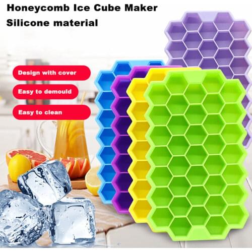 1PC Silicone Ice Cube Maker Form Honeycomb Ice Cube Mold Food Grade Flexible Silicone Ice Molds Easy-Release Ice Cube Trays Mold