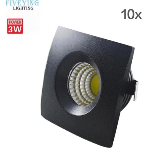 10Pcs 3W dimmable Square LED COB Downlight Mini Recessed LED Wall lamp Spotlight AC110V-240V With LED Driver For Home Lighting