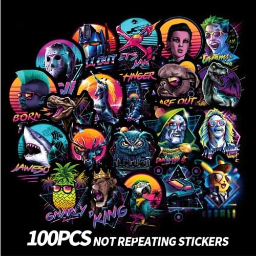 100 pcs Black Storm Graffiti Personality Stickers On Stationery Computer Bike Motorcycle Laptop Adesivi Adesivos Craft Supplies