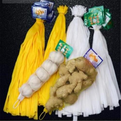 100 pcs Garlic net / Storage bag / Shopping bag / Supermarket packaging bag Garlic mesh bag Household kitchen storage bag