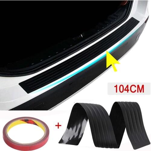 104x8.5cm Universal PVC Rear Truck Bumper Sill Protector Plate Rubber Cover Guard Pad Moulding Sticker Trim For VW Audi For BMW
