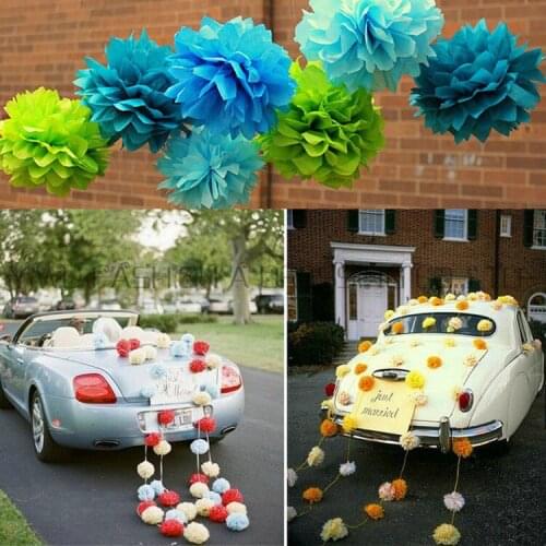 29 colors!! DIY tissue paper pompom ball 8" (20cm) 10pcs/lot Decorative paper flowers balls wedding decoration Free shipping