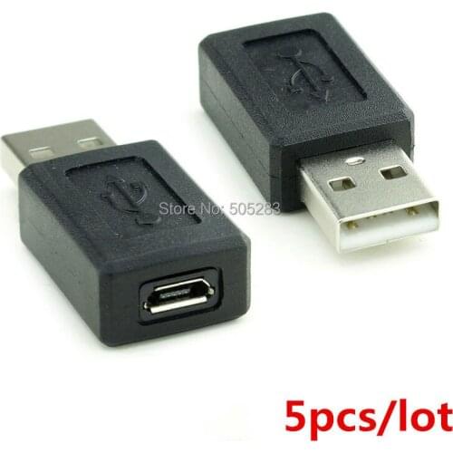 5pcs/lot New USB Male to Micro USB Female Adapter Connector Converter USB Cable Adapter Black HY906*5