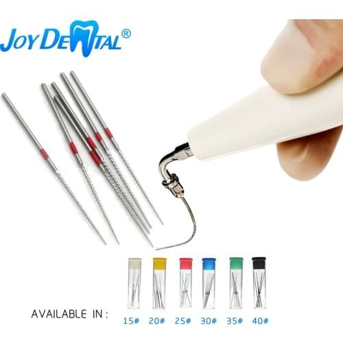 6pcs/pack Dental U Files Root Canal Endodontic Files NITI Ultrasonic #15-40 Used for Root Cleaning Length 33mm Autoclavable