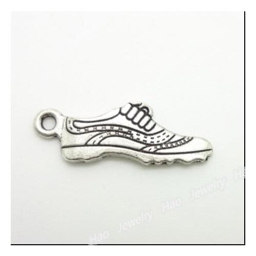 80 pcs Vintage Charms Sneakers Pendant Antique silver Fit Bracelets Necklace DIY Metal Jewelry Making