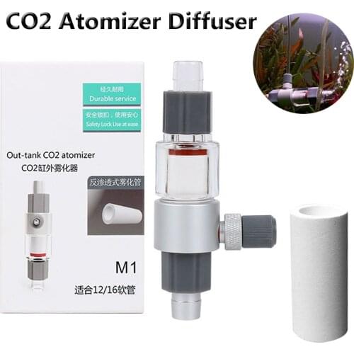 Aquarium CO2 Regulator Fish Tank CO2 Atomizer Diffuser External Reactor for 12/16mm 16/22mm Hose Connectors Oxygen Atomizer Acce