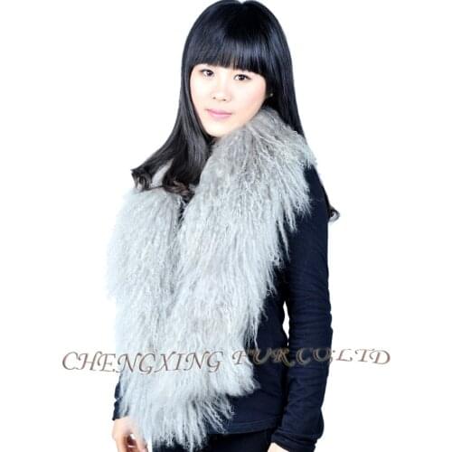 Free Shipping CX-S-31B 2017 Women Fashion Real Mongolian Lamb Fur Scarf