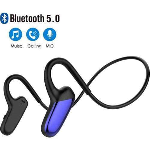 Wireless Bluetooth Headset Bone Conduction Earphones with Microphone Sports Neckband Headphone for Cell Phones Tablet PC