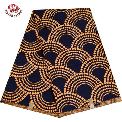 Blackground African Fabric Fan Pattern Ankara Polyester Farbic For Sewing Wax Print Material By The Yard Designer FP6390