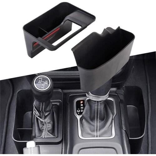 2pcs Interior Accessories Gearbox Side Storage Box Organizer Tray For 2018-2020 Jeep Wrangler JL JLU & 2020 Jeep Gladiator JT