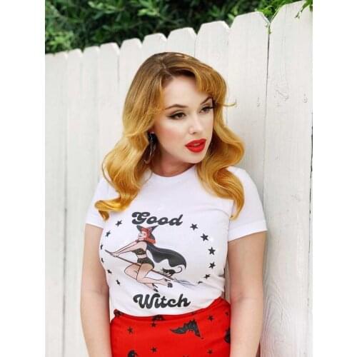 Colored Good Witch Halloween T-shirt women 100% Cotton funny tumblr casual graphic grunge hipster Fashion unisex tee top tshirt