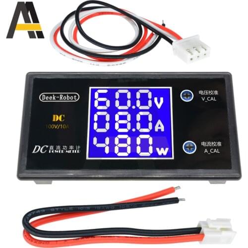 DC0-100V Range Current Voltmeter 10A LCD 3-digit high-precision Voltage Current 12V 24V 36V Power Meter 1000W Volt Tester