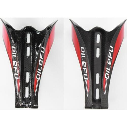 2pcs Newest QILEFU red Road bike 3K full carbon fibre drink water bottle cages Mountain MTB bicycle bottle holders Free shipping