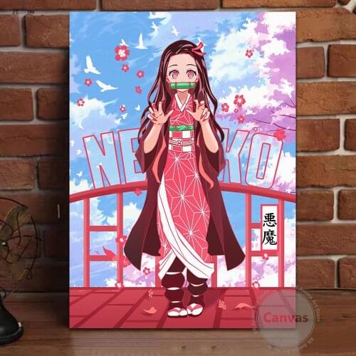 Canvas Anime Kochou Demon Slayer Pictures Home Manga Decoration Paintings Poster HD Prints Wall Art Modular Living Room
