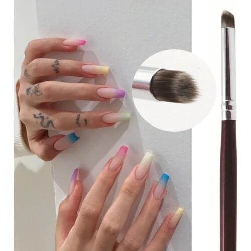 Nail Art Brush Nails Oblique Mouth Brush Gradient Drawing Pen Paint Brush UV Gel Gradual Painting Pen DIY Nail Art Design Tools