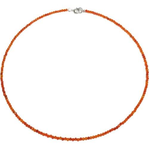Lii Ji Unique Choker Necklace Real Carnelian tiny Beads Necklace 925 Sterling Silver Jewelry Gift for Women/Men Dropshipping