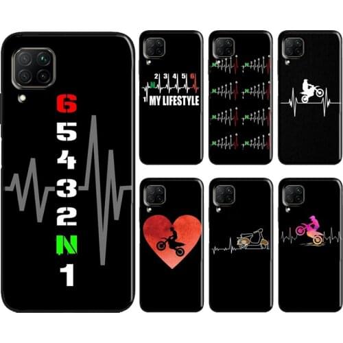 Motorcycle Heartbeat Case For Huawei Mate 20 Lite P Smart 2019 2021 Cover For Huawei P20 Lite P40 P30 Pro Case