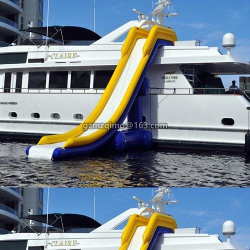 MZQM Water Slide Boat , Inflatable Yacht floating Water Slide for summer with factory price