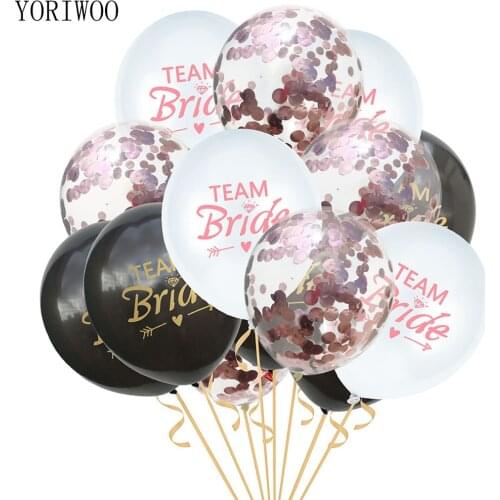 YORIWOO Wedding Party To Be Bride Latex Balloon Confetti Baloon Set Hen Night Bachelorette Party Decorations Team Bridal Shower