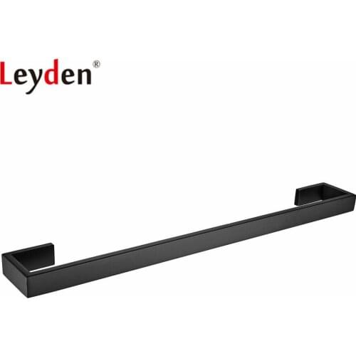 Leyden Wall Mounted Blackened Finish 304 Stainless Steel Single Towel Bar Antirust Durable Towel Holder Bathroom Accessories