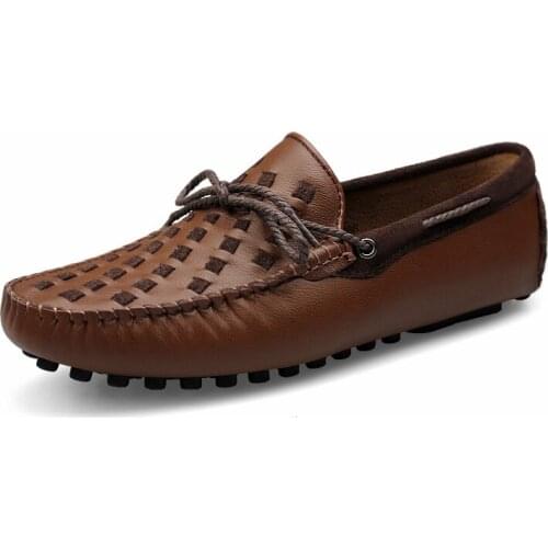 New Shoes Men Casual Luxury Brand Handmade Leather Loafers Men Italian Fashion Driving Dress Shoes Moccasins Flat Designer Shoes