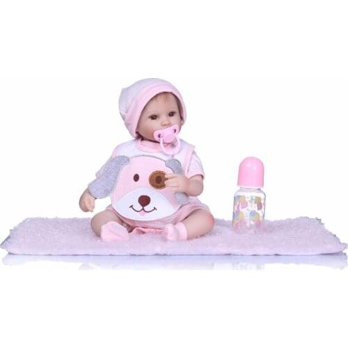 NPK 18" Reborn girl toy dolls soft silicone dolls reborn for child gift play house toys gift bebe alive bonecas reorn menina